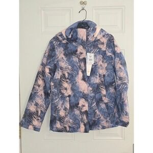 NWT Roxy Jetty Girl Jacket Size 16 Blue Pink Abstract Print Warmflight